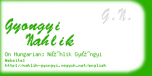 gyongyi nahlik business card